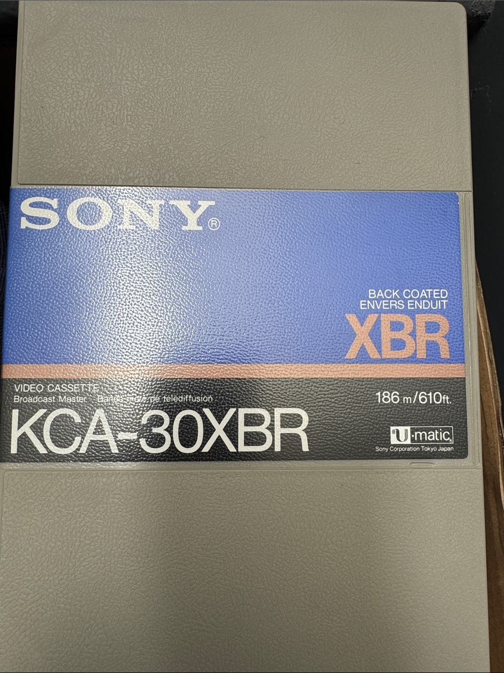Sony U-matic KCA-30XBR Video Cassette — never been used.